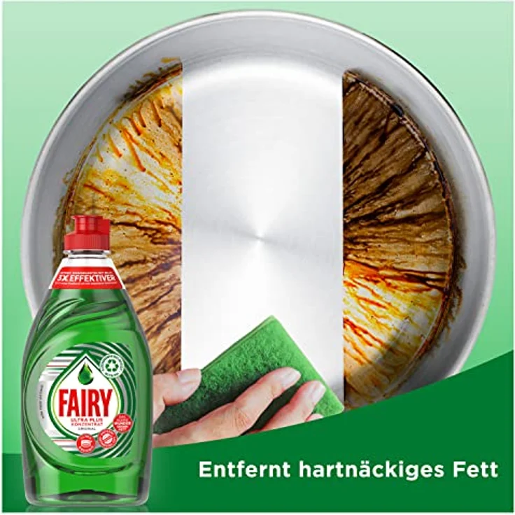 Fairy Ultra Plus Geschirrspülmittel, Konzentrat für strahlend sauberes Geschirr, 450 ml – Bild 2