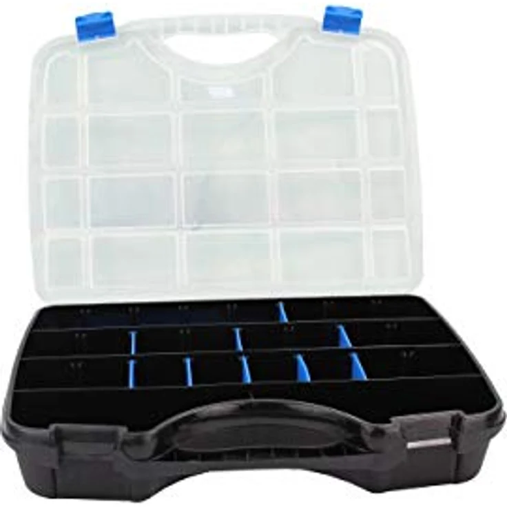 Tayg 022555 Line Etui mit beweglichen Trennwänden Nr. 22-21 Sortimentskasten Basic Box 01-312 x 238 x 51 mm-bis zu 26 Fächer-schwarz-blau – Bild 5