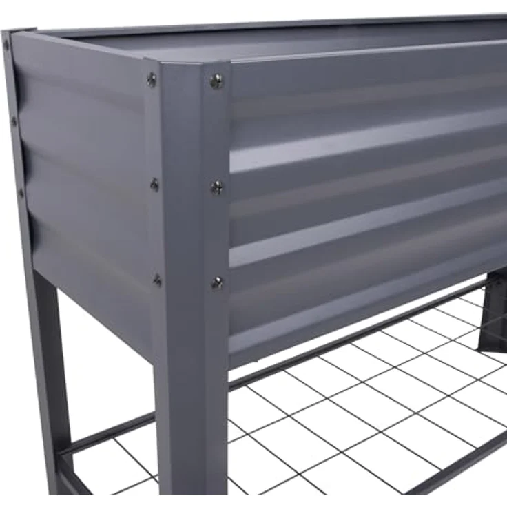 Garden Pleasure Hochbeet Lillia, Pflanzbeet aus verzinktem Stahl, rostbeständig, inkl. Vlies, 114 x 41 x 79,5cm, grün – Bild 3