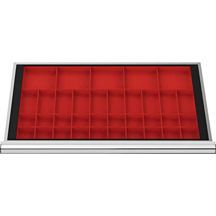 STIER Schubladeneinteilung Kleinteilekästen BLH 50 mm, Innenmaß 800x450 mm, 5 Fächer 150x150 mm – Bild 1