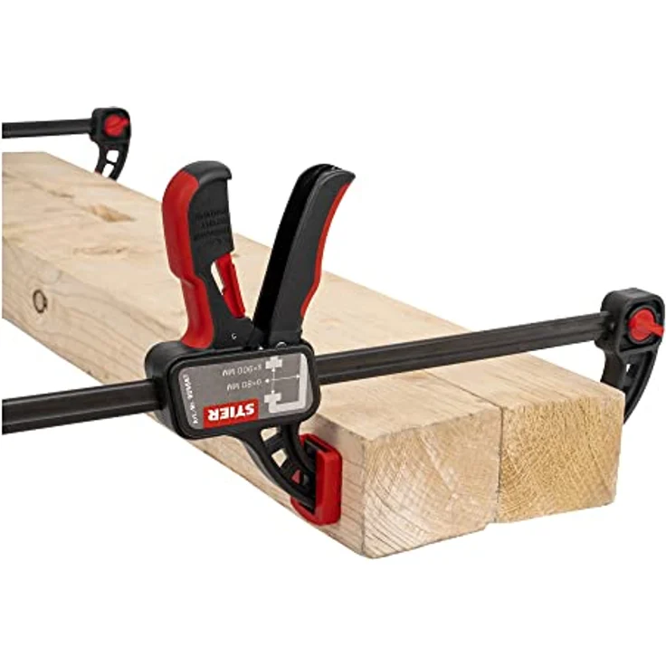 STIER Einhandzwinge 900 mm Spannweite, 80 mm Ausladung, ergonomisch geformter Griff, zum Spannen und Spreizen, robustes Design – Bild 2