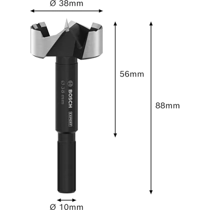 BOSCH Forstnerbohrer 2608901839, 38 mm, Gesamtlänge 88 mm, für saubere und splitterfreie Sacklöcher in Holz – Bild 3