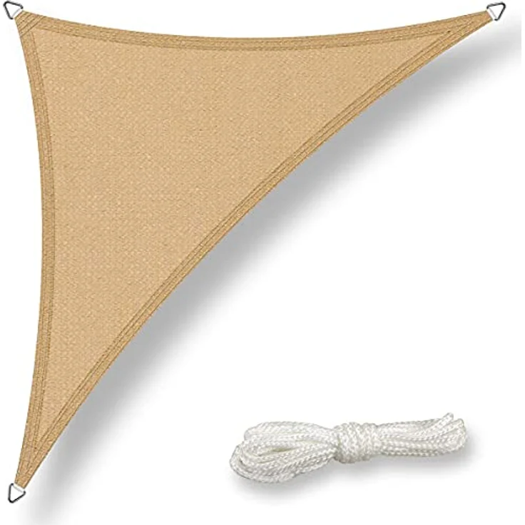 bonsport Marken Sonnensegel Sonnenschutz Dreieck dreieckig 3x3x3 m Sand – Bild 1