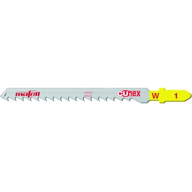 MAFELL Stichsägeblatt für P1cc und PS 2-18 (CUnex W1 Wood High Precision) - 2 Stück, verzahnte Länge 75 mm, Zahnteilung 4, für Materialstärken bis 64 mm