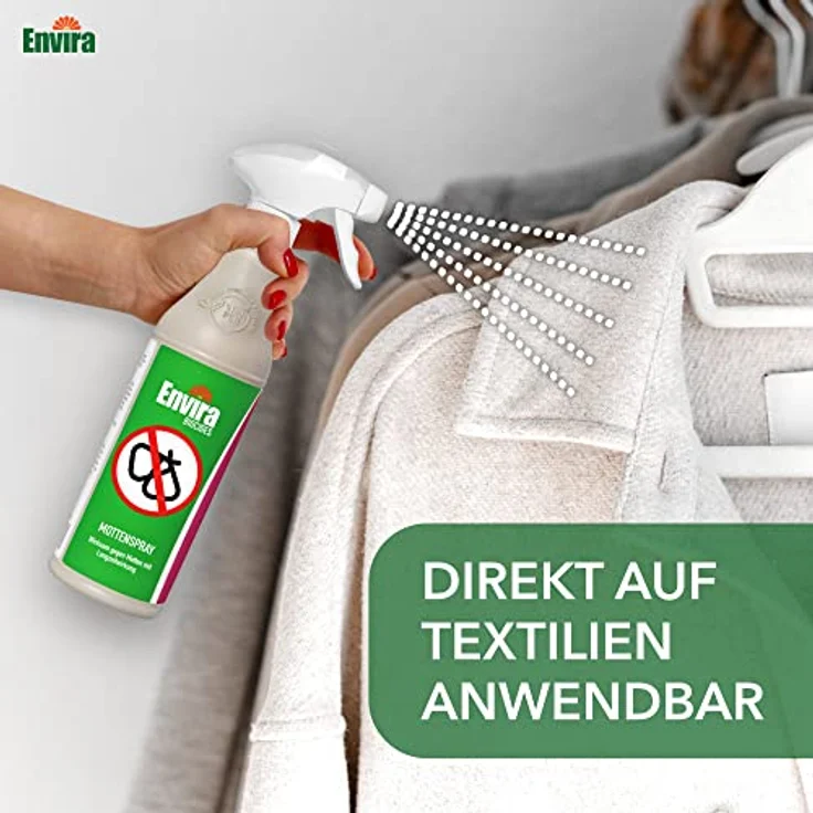 Envira Motten-Spray 500 ml + 2 Liter Drucksprüher - Mittel gegen Motten, Kleidermotten, Lebensmittelmotten - Mottenschutz mit Langzeitwirkung - Mottenfalle Alternative, Geruchlos – Bild 3