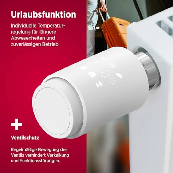 Olympia HT-02Y Smart Thermostat WiFi, programmierbares Heizkörperthermostat mit Tuya-App, Alexa & Google, einfache Installation, energieeffizient und komfortabel, 1 STK. – Bild 4