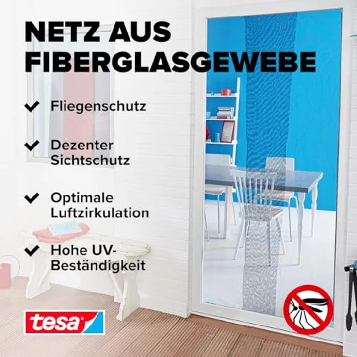 tesa Fliegengitter COMFORT für Türen, 2 x je 0,65 m x 2,20 m – Bild 5
