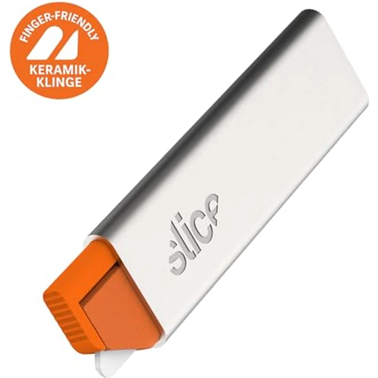 SLICE Cuttermesser Slice 10585, manuelles Kartonschneider mit keramischer Sicherheitsklinge, ergonomischer Nylongriff, beidhändig nutzbar – Bild 2