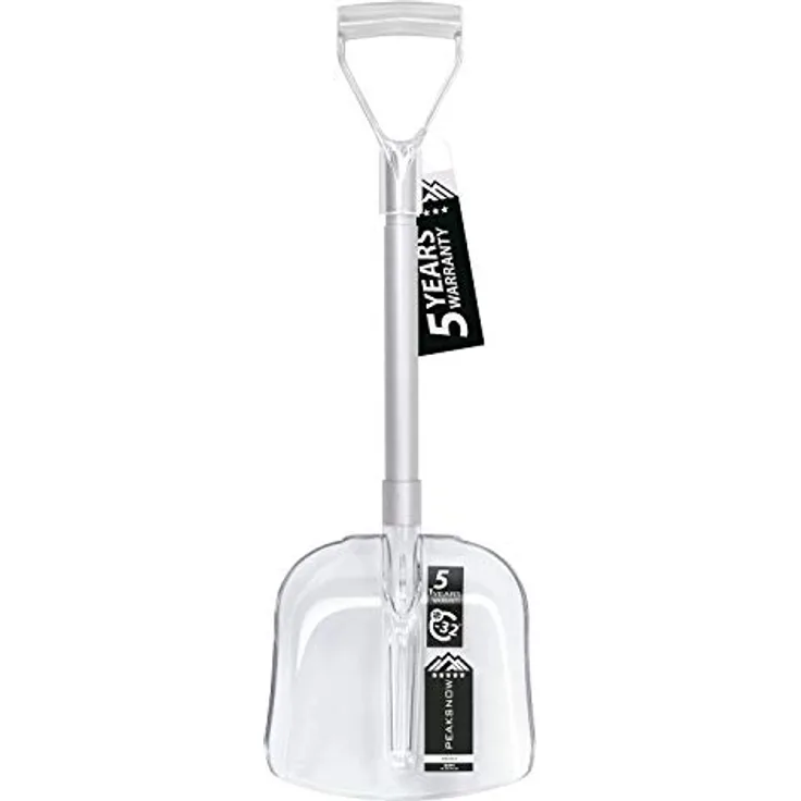 Prosperplast Kfz-Schaufel Peaksnow Makalu, Klappschaufel aus Polycarbonat, weiß, frostbeständig bis -32 °C, 25 cm Länge, 736 g
