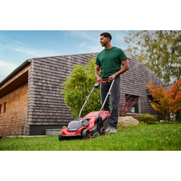 Einhell GE-CM 18/30-1 Li BL, Akku-Rasenmäher mit bürstenlosem Motor, 27-Liter-Grasfangkorb und klappbarem Führungsholm, geeignet für Flächen bis 175 m² – Bild 5