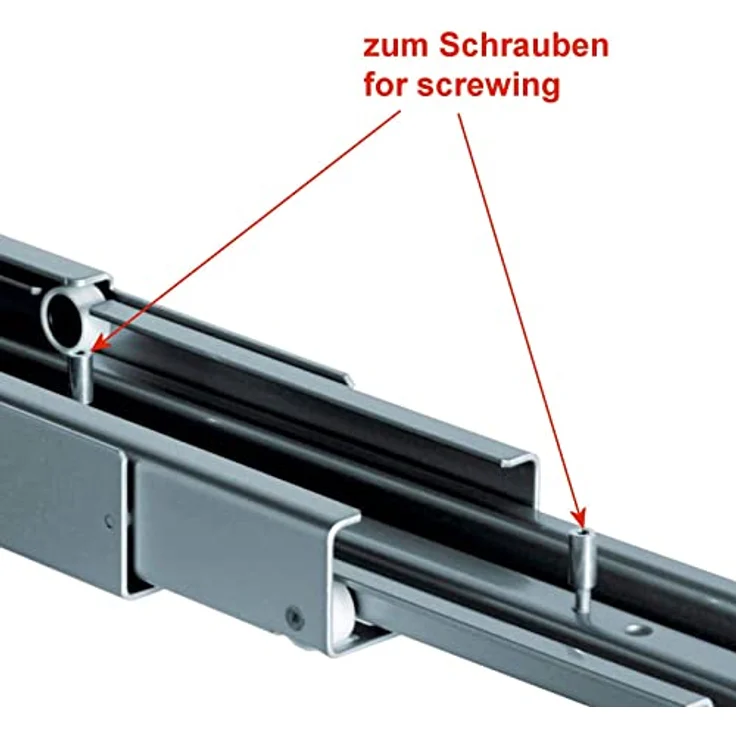 SOTECH VVS Vollauszugsbeschlag silbergrau matt 01 4235 - Ersatzteil für Kesseböhmer Apothekerauszug Dispensa (alte Ausführung!) – Bild 2