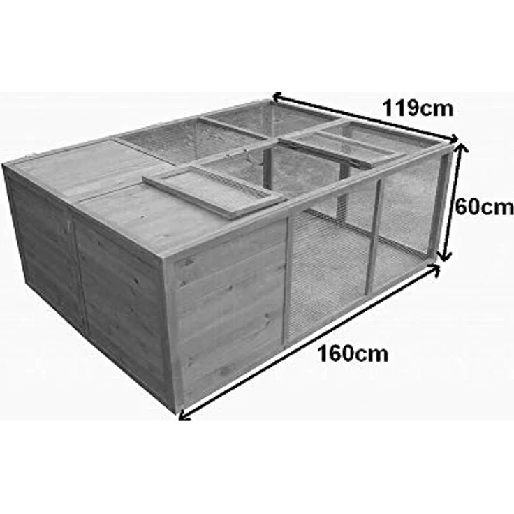 Melko Freilaufgehege klappbar Ausbruchsperre Kaninchen 160 x 119 x 60 cm Holz Kaninchenauslauf – Bild 3