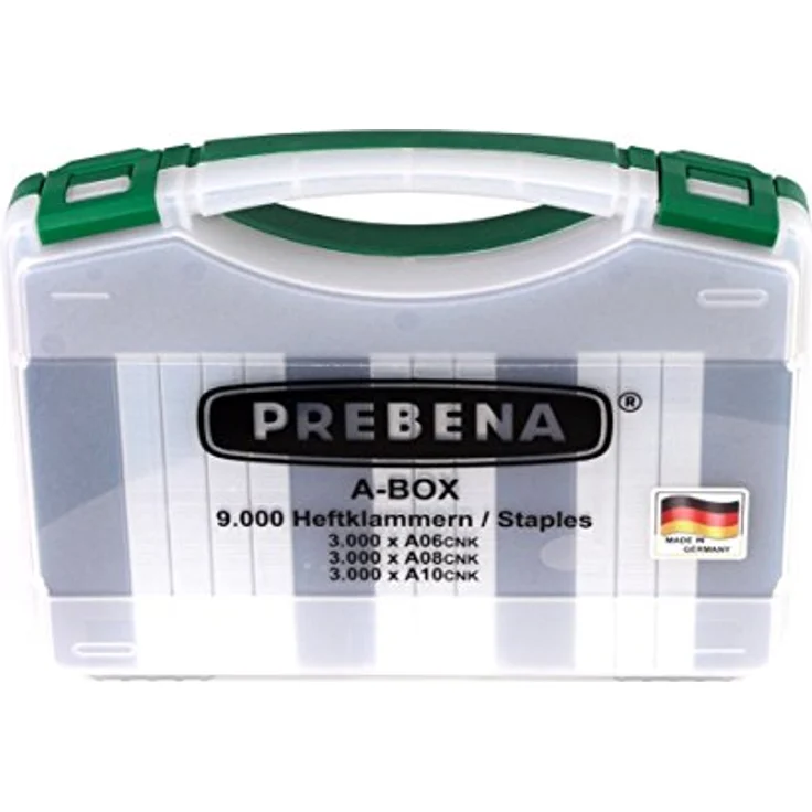 Prebena A-Box Heftklammern-Set Typ A, 9000 Stück in praktischer Aufbewahrungstasche, drei verschiedene Größen – Bild 2