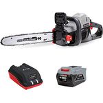 Scheppach Akku Kettensäge CS350-40Li 40V - inkl. 2,5 Ah Akku und Ladegerät | 35cm Oregon Schwert | Anti-Vibrationssystem | Smart-Cut System | Bürstenloser Motor | Auto-Kettenschmierung & Kettenbremse