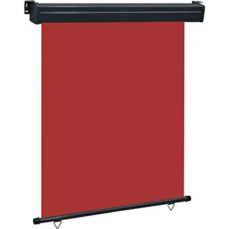 vidaXL Balkon Seitenmarkise Senkrechtmarkise Sonnenschutz Sichtschutz Windschutz Markise Außenrollo Balkonrollo Beschattung 140x250cm Rot – Bild 1