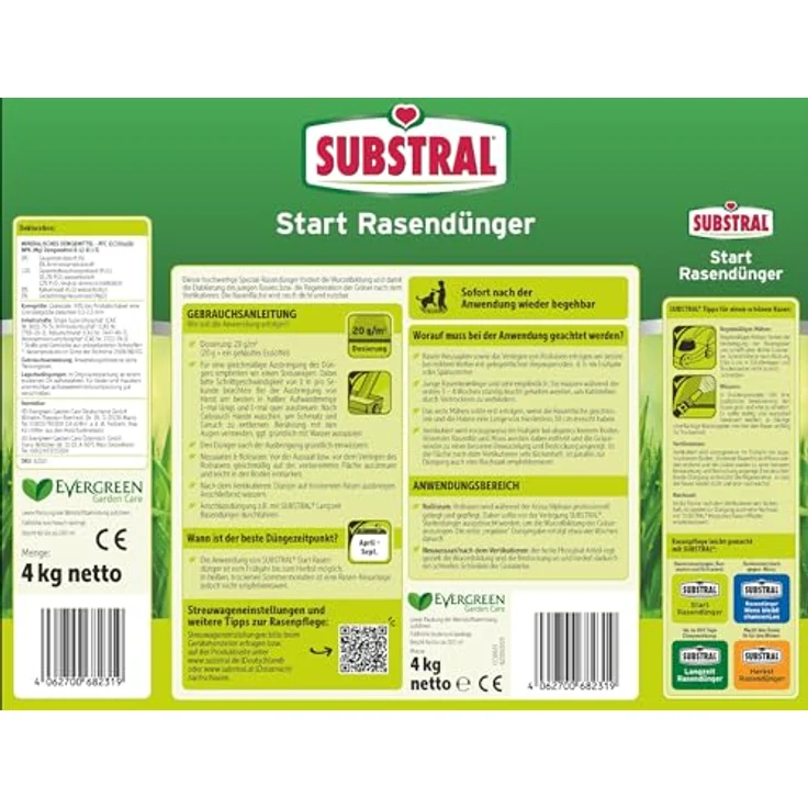 Substral Start Rasendünger für Neuanlagen & Regeneration, 4kg - Phosphatreicher Dünger für dichtere Grasnarben und schnelle Wurzelbildung – Bild 2