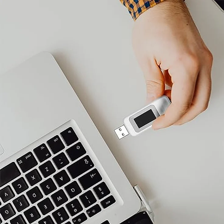 Retoo Spannungsprüfer USB Multimeter Tester Messgerät Leistungstester Strommessgerät, (USB-Messgerät Handbuch auf Deutsch Originalverpackung), Verbesserte Version, Speicherfunktion, Breite Anwendung, Genauigkeit – Bild 3