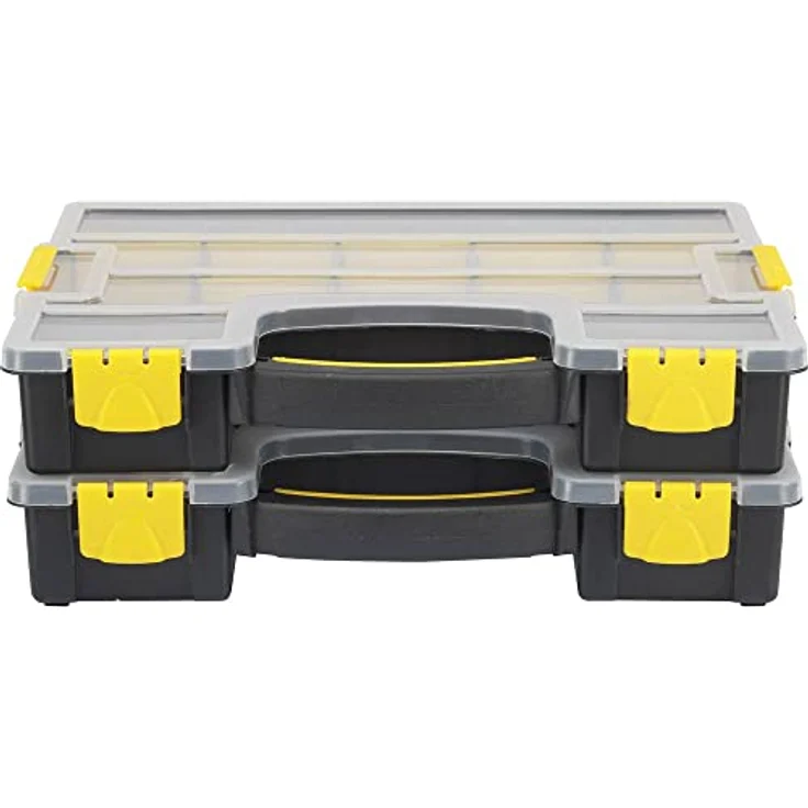 Basetech Sortimentskasten, 370 x 286 x 140 mm, 15 Fächer mit variabler Unterteilung, transparenter Deckel – Bild 2