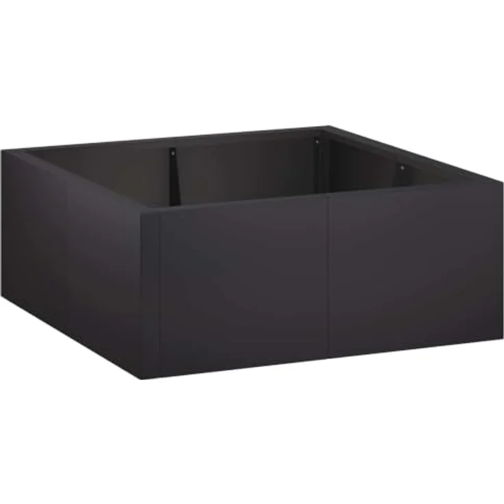 vidaXL Beetumrandung Stützmauer, 4 Stück, 100 x 100 x 30 cm, modulare Stahlkonstruktion, wetterbeständig, schwarz – Bild 1