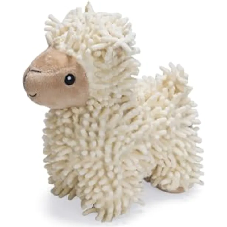 Beeztees Schaf Jovi, Tierkuscheltier Hundespielzeug aus recyceltem Material, beige, 20 x 6 x 21 cm, ohne Squeaker