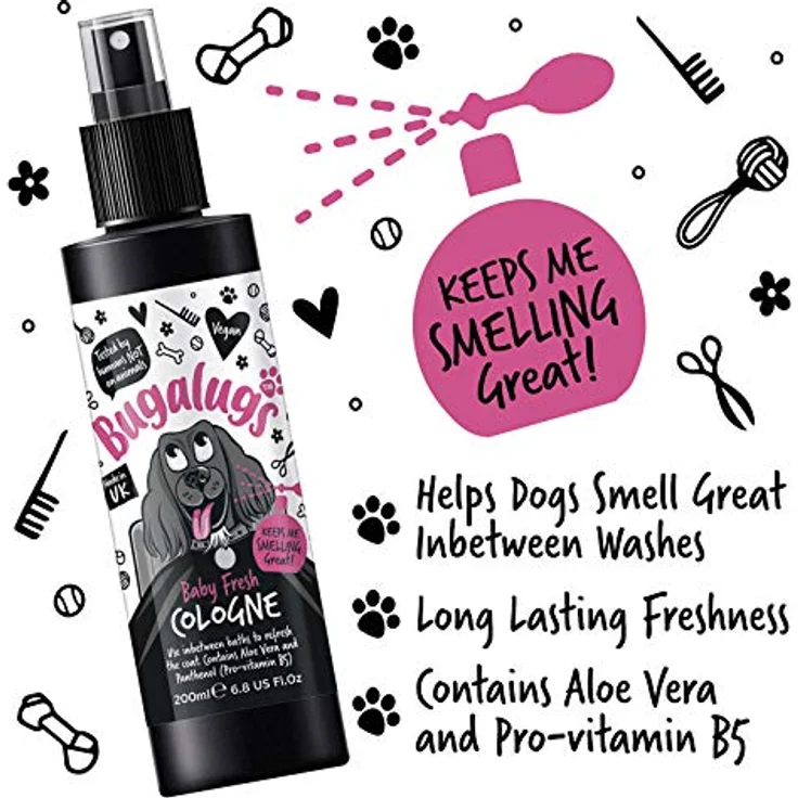 Bugalugs Bugalugs Hundedeo Hundeparfüm Baby Fresh, 200ml, vegan, mit Aloe Vera und Panthenol, langanhaltender Duft, Lake District Wasser – Bild 4