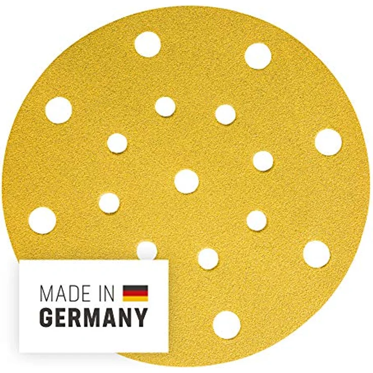 STIER Schleifscheiben Universal D150 / P80 / 16-Loch, 150mm Exzenterschleifscheiben, 25 Stk., made in Germany, für Holz und Metall – Bild 2