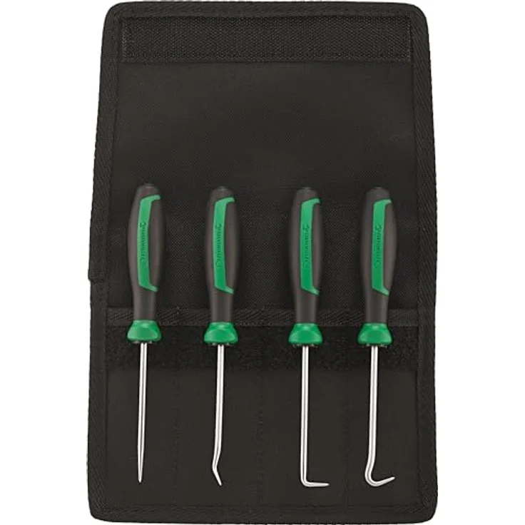 Stahlwille Hakenwerkzeug-Satz 13000-13003/4, 4-teiliges Set mit 90° und 45° Haken, ergonomischem Griff und robuster Textiltasche – Bild 3