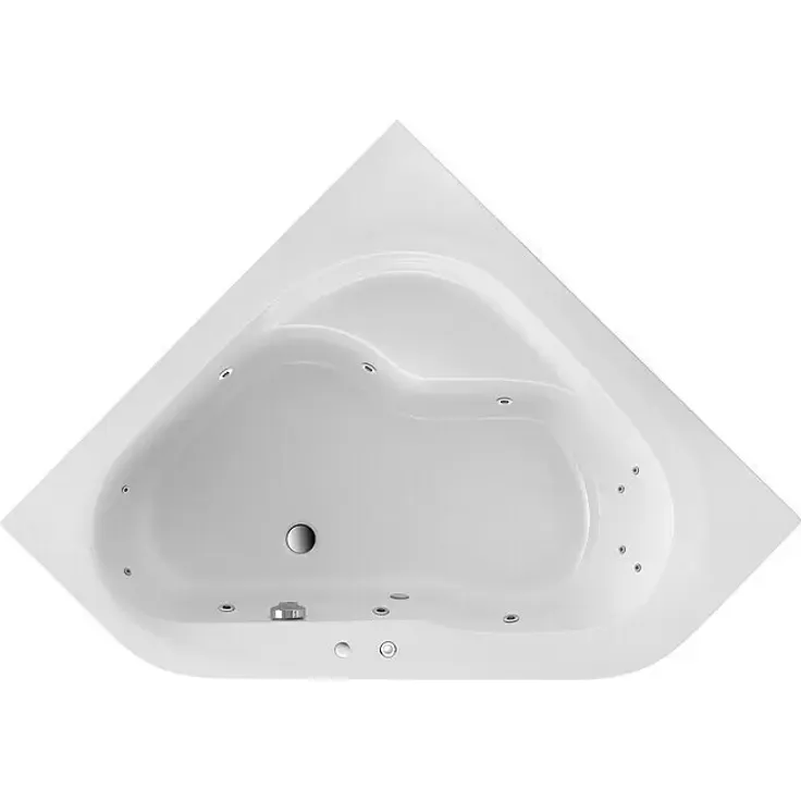 Ottofond Whirlpool Tampa, 135 x 135 cm, Sanitäracryl, Weiß, Komfort mit Hydra-Jet-Massagesystem und Pneumatischer Steuerung