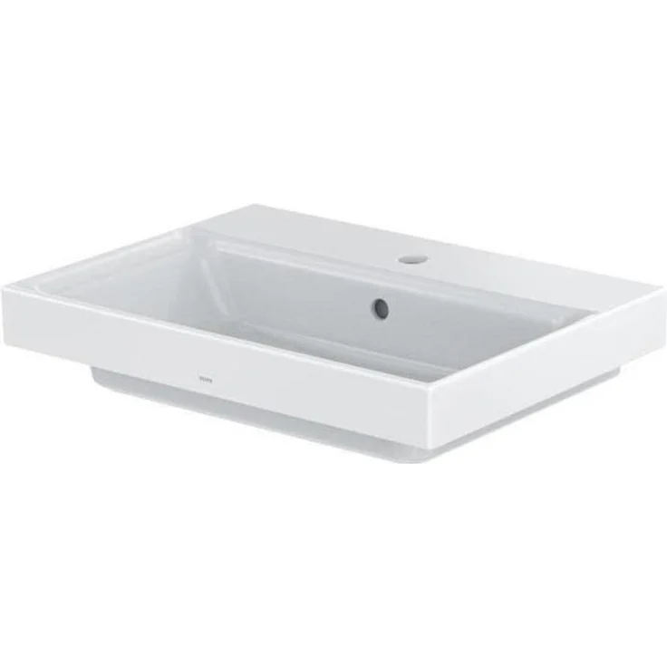 TOTO CS Waschtisch mit Halbsäule und Überlauf, eckig 167x600x450mm, weiß, pflegeleichte Keramikoberfläche, wandmontierbar