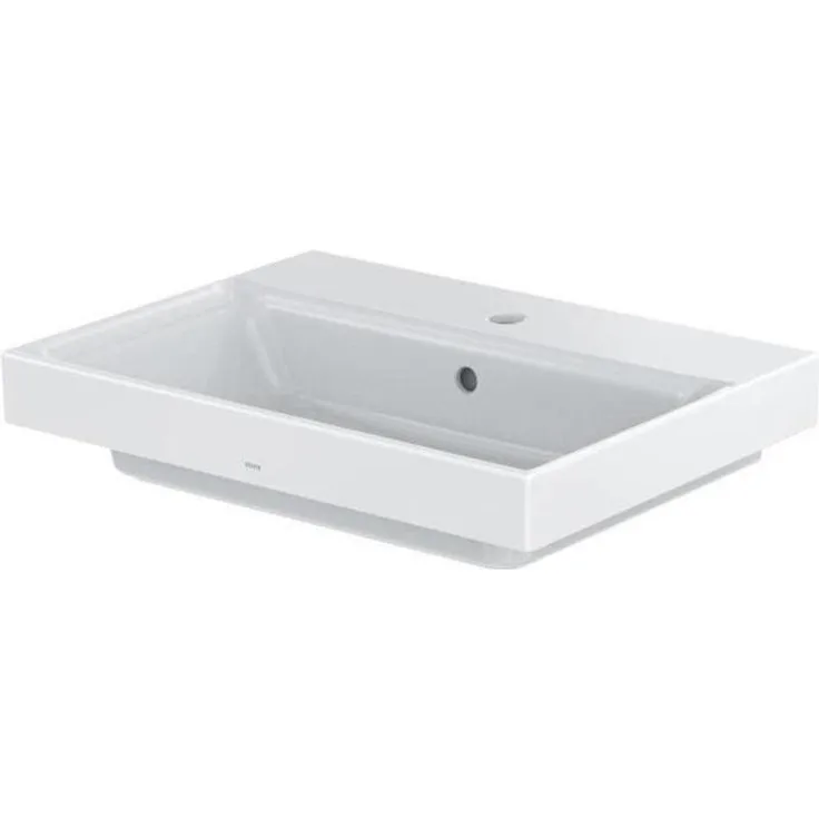 TOTO CS Waschtisch mit Halbsäule und Überlauf, eckig 167x600x450mm, weiß, pflegeleichte Keramikoberfläche, wandmontierbar