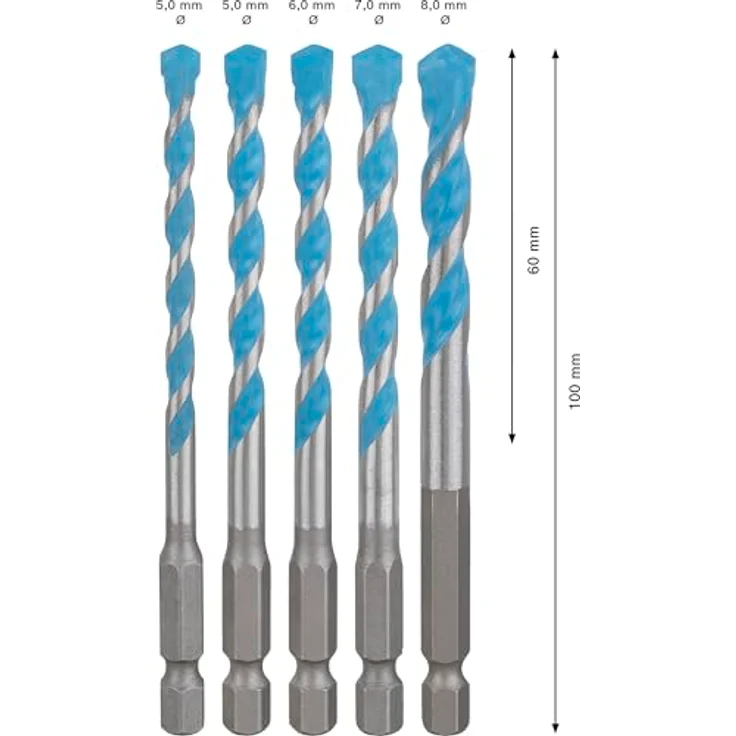 BOSCH EXPERT HEX-9 Multi Construction Bohrer-Set, D= 5,5 / 6 / 6 / 7, präzises Bohren für verschiedene Materialien – Bild 3
