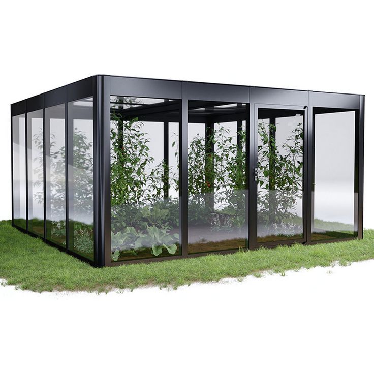 SunElements Gewächshaus 'SunGarden Infinity 4.4' 443 x 433 cm mit 6 mm Acrylglas anthrazit-metallic, lichtdurchflutet und langlebig