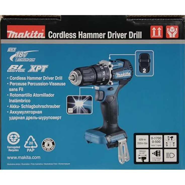 Makita DHP487Z Akku-Schlagbohrschrauber 18 V (ohne Akku, ohne Ladegerät) – Bild 6