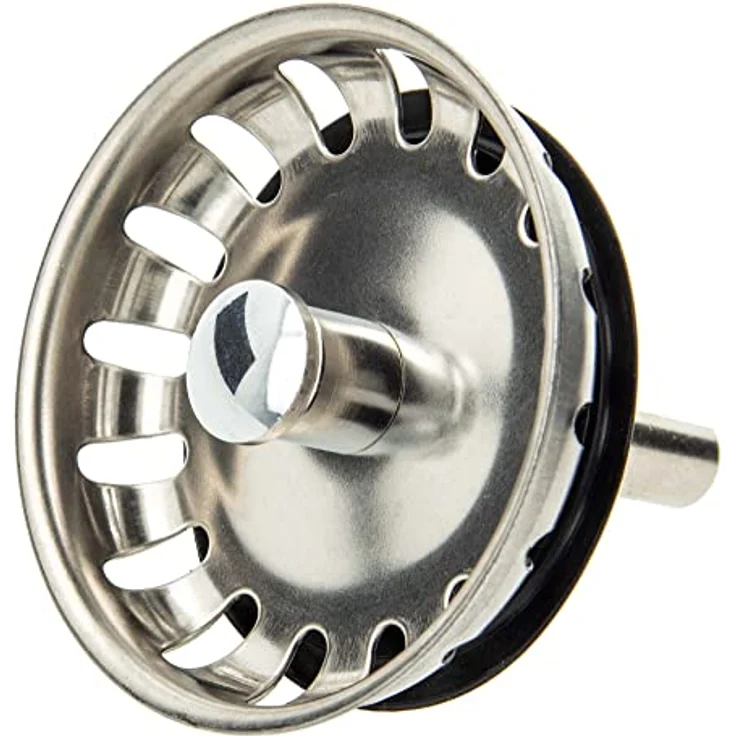 tecuro Siebkörbchen Ø 54 mm, Edelstahl-Siebkorb mit Metall-Führungsstange 8 mm und Kugel, inkl. Lippendichtung – Bild 1