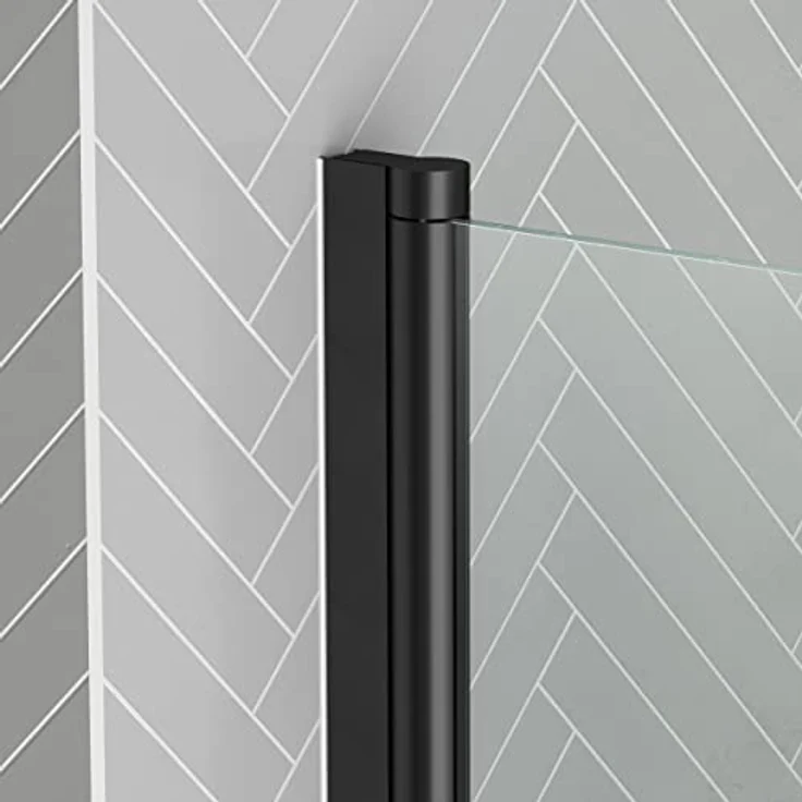 Marwell Walk-in-Dusche Black Touch, Einscheibensicherheitsglas, für Badewanne, mit Handtuchhalter – Bild 5