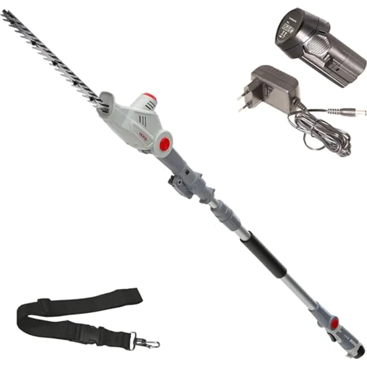 IKRA Akku Teleskop Heckenschneider IATHS 1241, 12V, 41 cm Schnittlänge, bis 16 mm Schnittstärke, Arbeitshöhe bis 3,5 m, inkl. Akku & Ladegerät