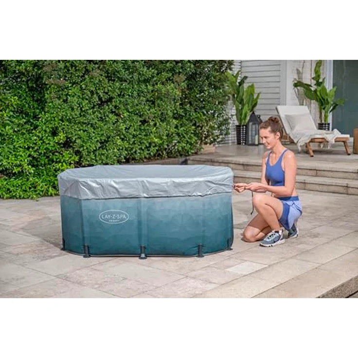 Bestway Lay-Z-Spa Eisbad Oval 150 cm, 431 Liter Fassungsvermögen, inklusive Abdeckung und Filterpumpe – Bild 9