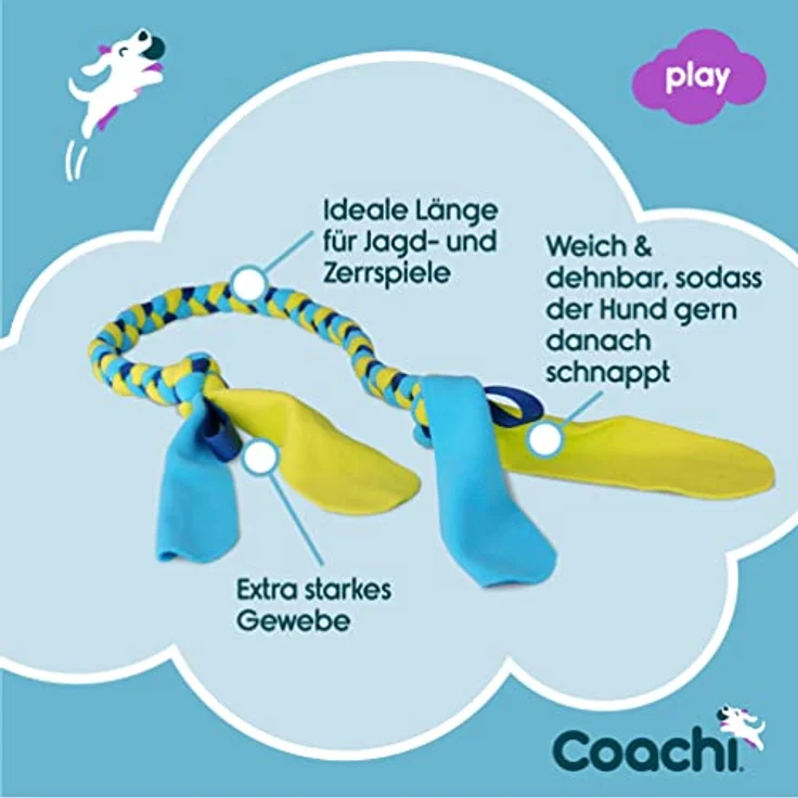 Company of Animals Coachi Tuggi Tug, robustes Zerrspielzeug für Hunde, ideal für Rückruftraining und Agility – Bild 2