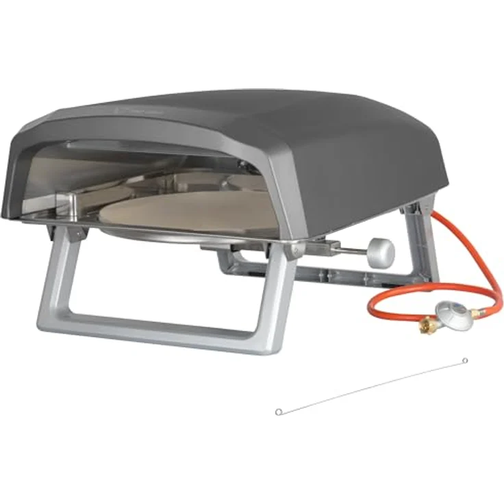 BBQ-Toro Gas Pizzaofen mit Drehfunktion | Mobiler Pizza Ofen mit Pizzastein | 8,5 kW | Gasofen, Gasgrill Camping | Pizzaofen 360° Drehbar (rund) – Bild 1