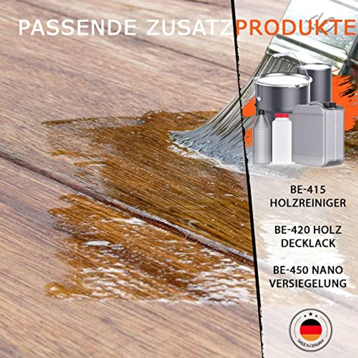 BEKATEQ Leinölfirnis 2,5l Holzöl für innen & außen, wasser- und schmutzabweisend, farbvertiefend, für Holzböden, Möbel, Douglasie, umweltfreundlich – Bild 4