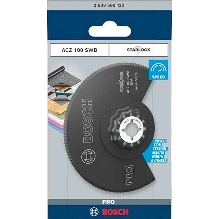 Bosch 1x PRO Multi Material ACZ 100 SWB Blatt für Multifunktionswerkzeuge (für Dachfilz, PS Polystyrol, Ø 100 mm, Professional Zubehör Multifunktionswerkzeug) – Bild 2