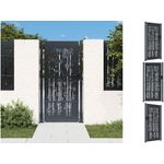 vidaXL Gartentor Anthrazit 105x180 cm Stahl Bambus-Design Abschließbar Schlüssel