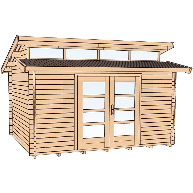 weka Gartenhaus 158 Gr.2, 28 mm, BxT: 430x360 cm, Naturbelassenes Fichtenholz