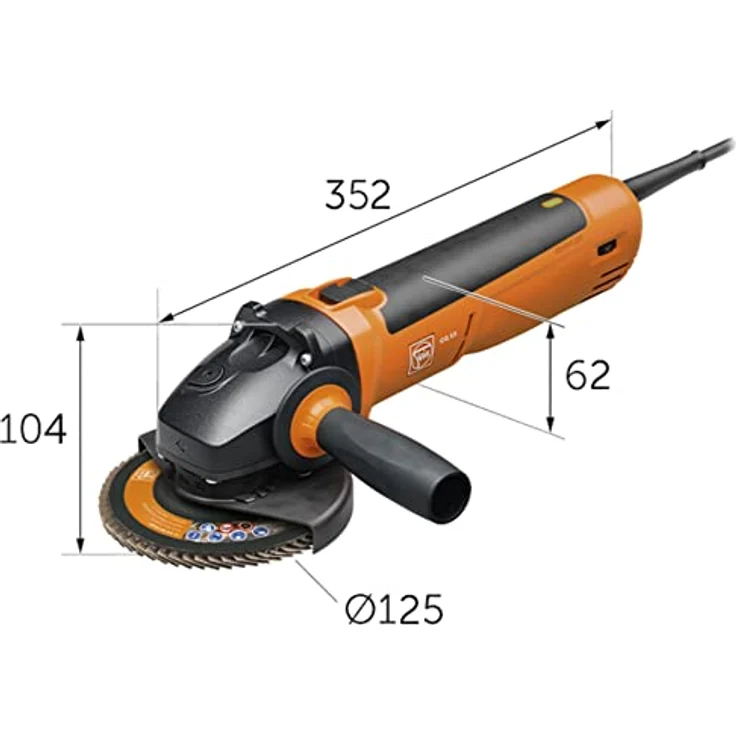 FEIN Compact-Winkelschleifer Ø 125 mm/Winkelschleifer Typ CG 15-125 BL Inox (Schleifer für Schleif-, Trenn- und Entgratarbeiten für die Edelstahlbearbeitung) 72228660000 – Bild 3