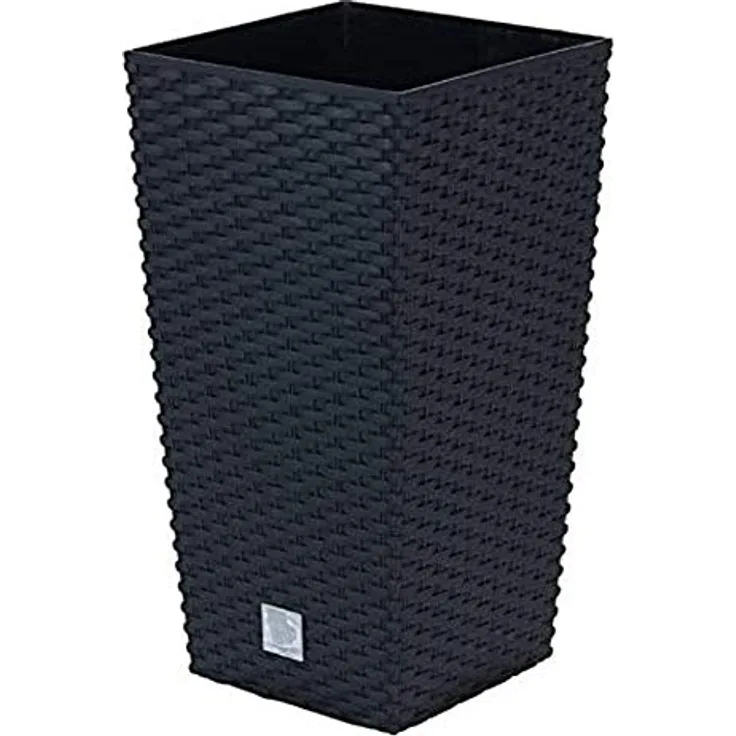 Terra Vase Rato aus Kunststoff mit Einsatz, Grau, 60 cm