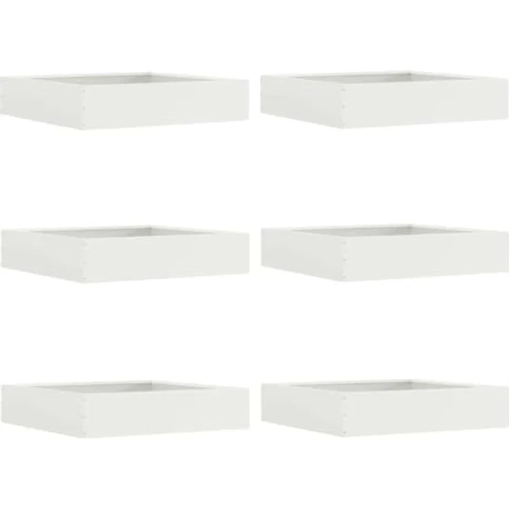 vidaXL Raseneinfassung 6 pcs Weiß, 60 x 60 x 13 cm, strapazierfähige Stahl Metallkante für Garten und Terrasse, moderne Rasenbarriere mit einfacher DIY-Installation – Bild 1