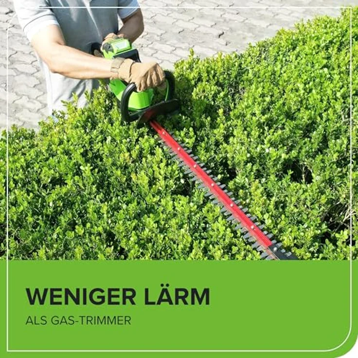 Greenworks Heckenschere, drahtlose Doppelmesser-Heckenschneider, 66 cm, bis 28 mm, 3400 SPM, ohne Akku – Bild 7