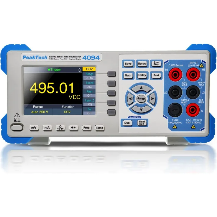 PeakTech Multimeter PeakTech 4094: TrueRMS grafisches Tischmultimeter ~ 55.000 Counts, TFT-Grafikanzeige
