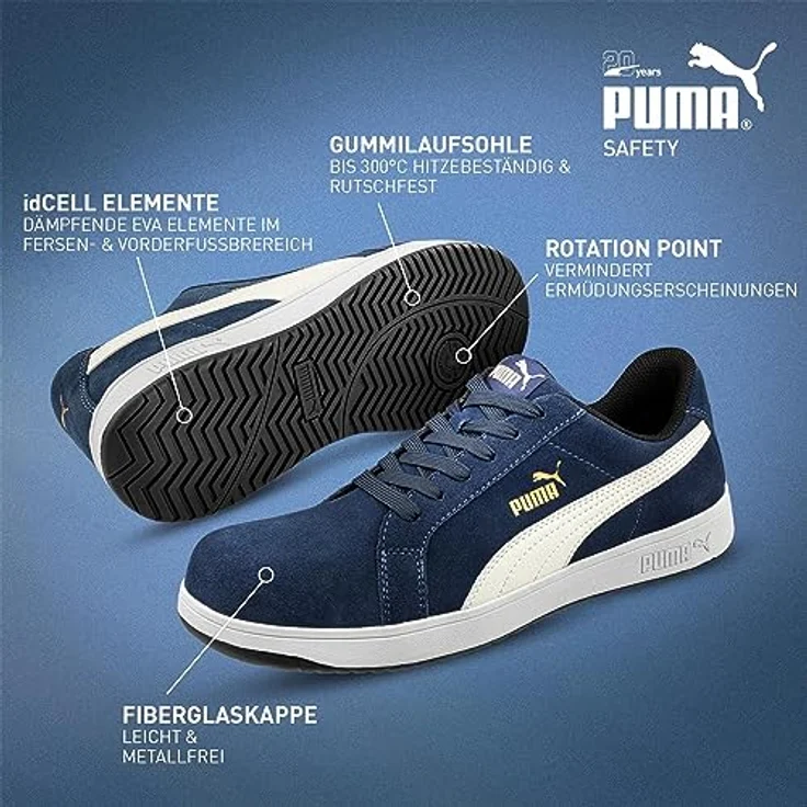 PUMA Safety Sicherheitsschuh, Velourleder mit HERITAGE Sohle in Schwarz – Bild 3