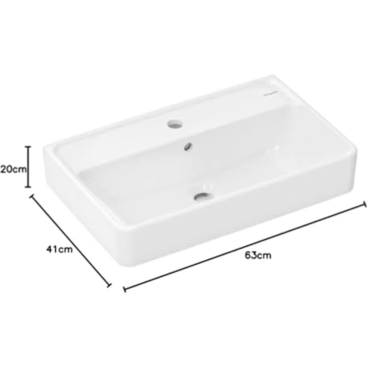 Hansgrohe Xanuia Q Kompakt Waschbecken, wandhängend, 1 Hahnloch, mit Überlauf, 600x370mm, weiss – Bild 10